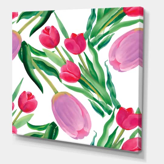 Designart - Blooming Beautiful Pink Tulips Flowers
